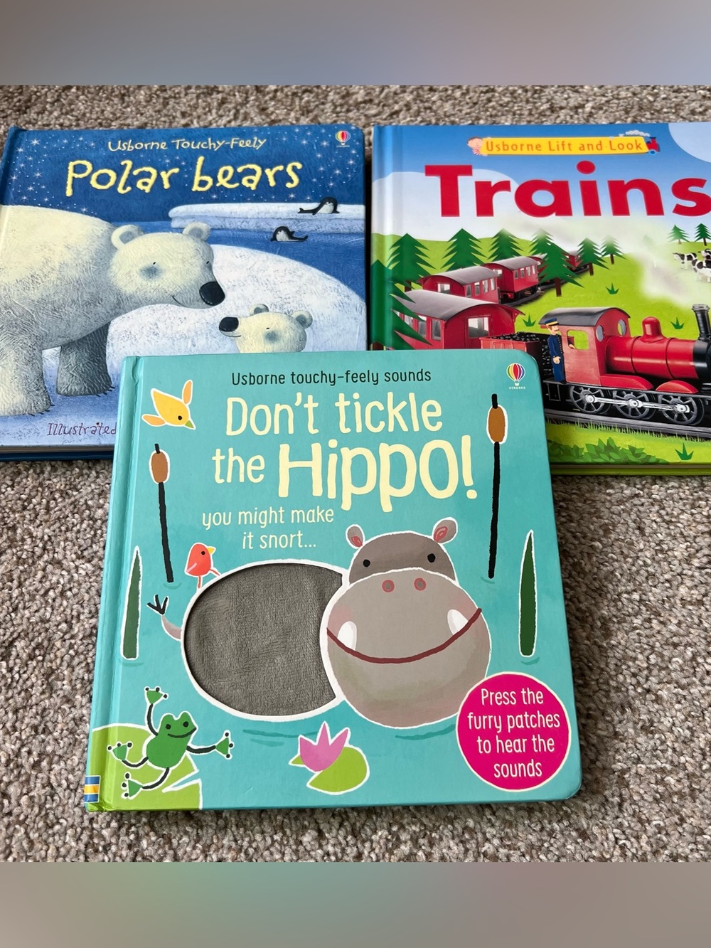 Usborne Don't Tickle the Hippo! Touchy-Feely Sound BookPolar Bears Trains Board